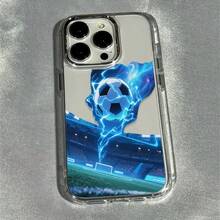 1个炫酷蓝光足球软壳，适用于 17、16、15、14、13、12、11 Pro Max、AIR 14、15、16 Plus - 彩色 - 查看 3