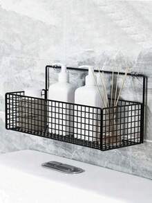 1/2/3pcs Bathroom Storage Rack, Narrow Bathroom Organizer Shelf, Floor Standing Multi-Tier Slim Rack, Bathroom Corner Toiletry Storage Shelf - Black - View 5