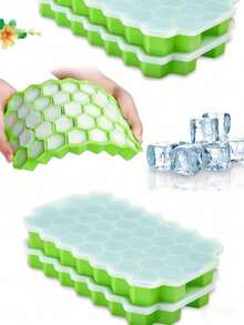 Khay làm đá hình tổ ong bằng silicon 37 ô có nắp đậy, khuôn làm đá xếp chồng sáng tạo, khay đá dễ lấy đá ra, vật dụng cần thiết cho mùa tựu trường. - Nhiều màu - Xem 3