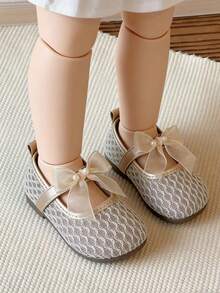 新款时尚公主鞋，女童软底鞋，婴儿单网春夏鞋，可爱透气网面鞋，适合搭配连衣裙 - 香檳色 - 查看 3