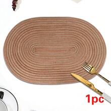 Bộ 1/4/6 tấm lót bàn hình bầu dục dệt, kiểu Bohemian, tối giản và thời trang, lót máy pha cà phê, đế lót ly chống trượt chịu nhiệt, thích hợp cho đám cưới, tiệc tùng, ngày lễ, dã ngoại, tiệc sinh nhật. - Nhiều màu - Xem 7
