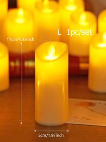 1个逼真闪烁LED蜡烛灯，带电池，电子蜡烛灯，适用于婚礼、订婚、节日和周年纪念装饰，电池供电无焰蜡烛，家居装饰打火蜡烛，婚礼蜡烛，许愿蜡烛 - 黃光 - 查看 11