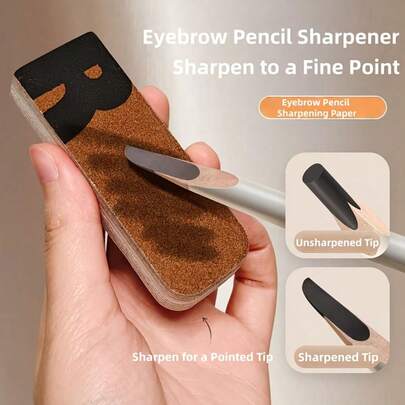 Portable Eyebrow Pencil Grinding Paper-Sandpaper Texture Fine Grinding Surface, Quick Repair And Passivation Of Eyebrow Pencil Tip, Essential Tool For Carry-On Cosmetic Bag