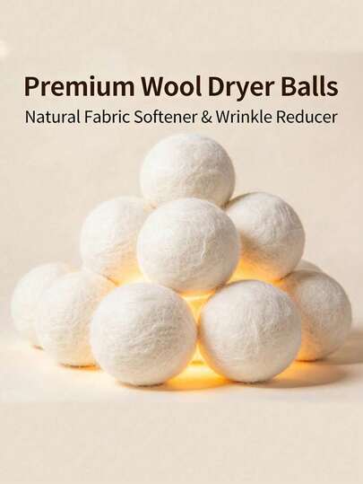 3/6 quả cầu sấy khô bằng len tái sử dụng - Dùng trong máy giặt và các sản phẩm làm sạch vải gia dụng, có thể thay thế nước xả vải, giảm nhăn và tĩnh điện.