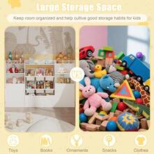 Huisuilinss Toy Storage Organizer,Toy Organizers And Storage With 6 Removable Bins & 6 Cubbies,Kids Bookshelf Bookcase With Movable Chests For Playroom Bedroom Classroom Kindergarten - White - View 6