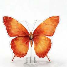 Flat Printed Acrylic Pink Butterfly Garden Decor, Outdoor Yard Lawn Potted Plant Decoration Stake - A - View 6