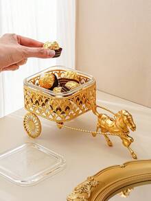 Hộp quà tặng bằng thủy tinh, thiết kế hiện đại kiểu xe ngựa, thích hợp cho tiệc tùng, đồ dùng học tập, đựng thực phẩm, kẹo, sô cô la, bánh quy, v.v. - Xem 9