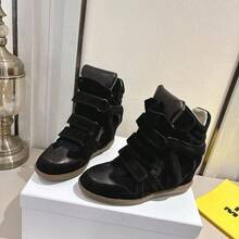 ISABEL High-Quality High-Top Sneakers For Women Made Of Genuine Leather With An 8 Cm Thick Sole And Closure – Versatile Leisure And Sports Shoes. - 黑色 - 查看 6