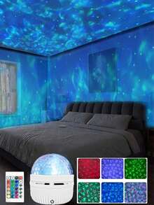 1pc USB Powered Aurora And Sky Projector With RGB Remote Control - Adjustable LED Lights, Polished Surface, USB Power Interface, Suitable For Indoor Use, Enhances Space Appeal, Captivating Visual Effects, Remote Control Projector - Multicolor - View 8