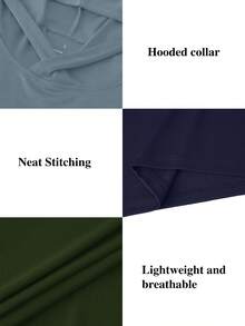 HOPLYNN 5pcs Men's Quick Dry Hooded T-Shirts With Thumb Clips, Sports Pullovers For Running Exercise - 彩色 - 查看 7