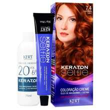 Keraton Selfie Hair Dye - Full Gray Coverage - Choose Your Color - 7.4 Medium Blonde Copper - View 1