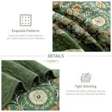 King Size Quilt Olive Green Spring Summer Bedspread Bedding Set 3 Pieces Bohemia Coverlet with 2 Pillow Shams for All Season 110x90 Inch - Verde Oliva - Ver 5