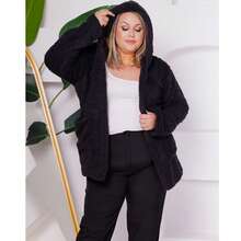 Plus Size Overcoats - Black - View 1