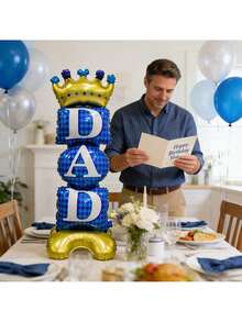 1/2pcs Large Father's Day Standing Base Aluminum Foil Balloon, Printed With "DAD", Suitable For Father's Day Decoration Balloons, Theme Party Decor, Holiday Decoration Balloons, Birthday Party Decor Balloons - Standing Father's Day - View 6