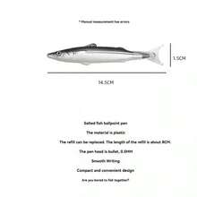 1支创意趣味比目鱼造型圆珠笔，海洋系列鱼形笔，礼品文具 - 彩色 - 查看 9