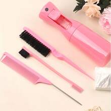 3pcs Watering Can Comb Set, Includes 1 Back Brush, 1 Hair Brush, 1 Rat Tail Comb, Smooth Grooming Set For Baby Hair - Pink - View 3