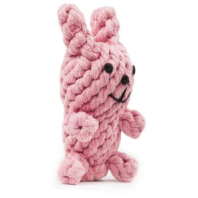 5个棉绳兔子玩具，耐咬狗狗咀嚼玩具，适合小型、中型和大型犬幼犬，可爱宠物玩具