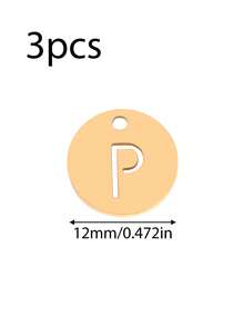 Bộ 3 mặt dây chuyền bằng thép không gỉ rỗng hình 26 chữ cái tiếng Anh, tự làm phụ kiện trang sức thời trang cho nữ. - mặt dây chuyền - Xem 32