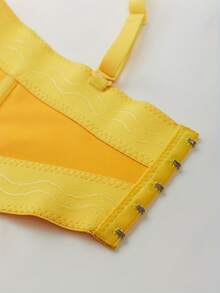 Women's 3D Handmade Fabric Flower Rhinestone Decor Camisole Bustier, Fitted Short Strapless Tank Top, Luxury Sweet Style, Suitable For Vacation, Photoshoot, Date, Evening Party, Versatile Wear, Shaping Top - Yellow - View 7