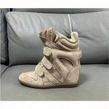 Nuove Scarpe Da Donna Alte 2026 Con Tacco Interno Rialzante, Sneakers Basse Casual In Tinta. Scarpe Alte Firmate Per Donna Per Tutte Le Stagioni, Scarpe Sportive Casual Aderenti, Versatili Scarpe Bianche Con Spessa Suola Nera. Rialzo Interno Del Tacco Di 7 Cm, Stivaletti Da Donna, Modelli Alti Per Taglie Petite. - 卡其色 - 查看 2