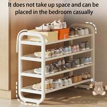 Space-Saving 5-Tier Shoe Rack, Durable, Narrow Design, Multi-Layer Craftsmanship, No Wood, Floor Mount, With Electricity-Free Use For Entryway And Dorm Storage, Living Room Compatible - 白色5層鞋架,可容納18雙鞋 - 查看 4