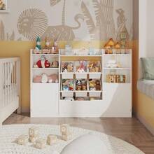 Huisuilinss Toy Storage Organizer,Toy Organizers And Storage With 6 Removable Bins & 6 Cubbies,Kids Bookshelf Bookcase With Movable Chests For Playroom Bedroom Classroom Kindergarten - White - View 2