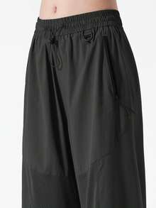Pantalon de randonnée séchage rapide pour femmes, pantalon ample de plein air en nylon stretch 4 sens avec panneaux en maille et chevilles réglables, convient pour le camping et les sports - Noir - Voir 5