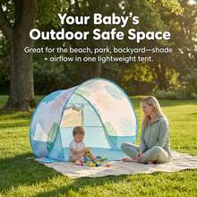 Marine Baby Sun Shelter – UPF 50+ Pop Up Play Tent & Anti-UV Portable Shade, Back To School - Baby Blue - View 4