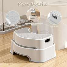 UBRAVOO Toilet Stool For Adults, Non Slip Bathroom Step S - Grey - View 3