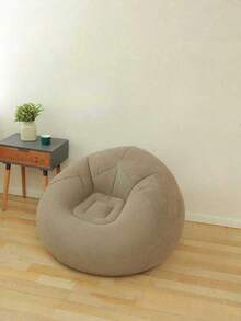 1pc Inflatable Sofa, Inflatable Lazy Sofa, PVC Single Spherical Sofa, Foldable Outdoor Leisure Sofa Chair (Bulk Goods With Gray And Black Bottoms, Shipped Randomly) - Khaki - View 5