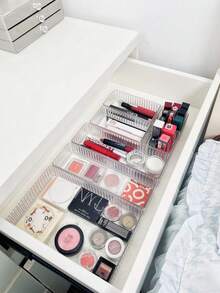 7/6pcs Transparent Drawer Style Storage Boxes, Makeup Organizer, Drawer Divider Tool, Bathroom Essentials, Bedroom Must-Have, Travel Essential, Back To School - Clear - View 3