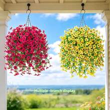 1 Stück künstliche lila Weinblume Dekoration, inklusive realistischer Eukalyptusblätter und lila Prunkwinde, geeignet für Hochzeit, Zuhause, Büro, Garten Dekoration, Geburtstag, Jahrestag, Feiertage, Abschluss, ganzjährig, UV-beständig - Verschiedenfarbig - Übersicht 5