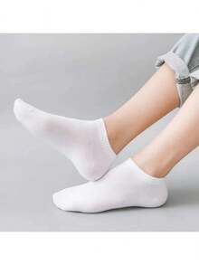 20双装女士黑色、白色、灰色短袜，时尚简约短袜 - 常規款 - 查看 6