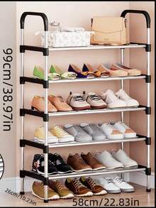 1pc Adjustable Multi-Tier Metal & Plastic Shoe Rack - Freestanding Shoe Organizer Suitable For Entryway, Hallway, Bedroom, Living Room - Easy Assembly, Space-Saving Design, Fits Various Room Types, Christmas, Winter - Multicolor - View 2