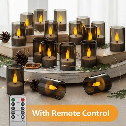 Bộ 6/12/24 nến LED nhấp nháy không lửa có điều khiển từ xa/hẹn giờ, nến ước nguyện LED chạy bằng pin, thích hợp để trang trí bàn ăn, Giáng sinh, Halloween, Ngày Valentine, Ngày của Mẹ, bàn ăn, trang trí phòng, đám cưới, tiệc tùng, làm quà tặng.