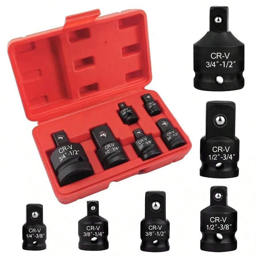 Adaptadores de enchufes para llaves de impacto 6 piezas | Pascua - rojo - Ver 1