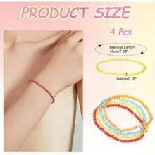 PATIKIL - Bohemian Stackable Bracelets With Glass Beads, 44331956 - Baby Pink - View 2