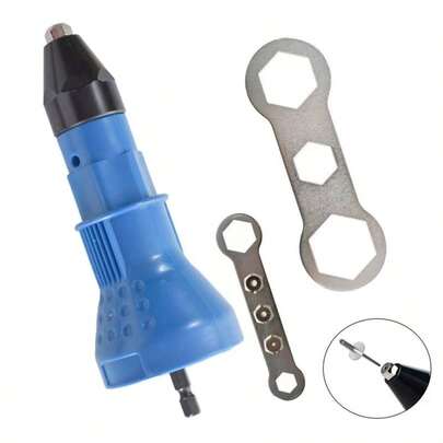 1 máy tán đinh điện, dụng cụ tán đinh không dây, bộ chuyển đổi mũi khoan tán đinh, dụng cụ tán đinh, bộ chuyển đổi mũi khoan tán đinh 2.4mm-4.8mm