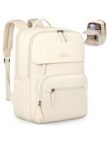 Backpacks For Women 15.6 Inches Waterproof Laptop Backpack Women's Backpack For University, Work, Travel, Beige - Multicolor - View 10