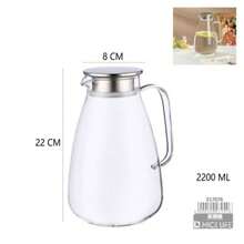 2200ml High Borosilicate Glass Cold Water Pitcher / Minimalist Conical Shape / Home Iced Water Carafe / Juice Pitcher - Clear - View 6