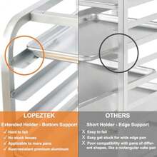 Estante de 10 niveles para bandejas de cuarto y media hoja estante de velocidad para hornear pan para enfriar soporte de panadería con ruedas para bandeja de panadería carrito rodante - Pago - Ver 6