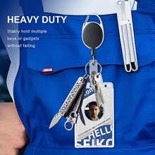 Vicloon ID Card Holder, Can Hold Business Cards, Student ID, Transit Cards, Comes With Retractable Yoyo Lanyard For Secure Carrying, Offers Two Carrying Options - Rectangle - View 8