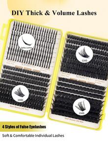 Bộ nối mi D-Curl 592 sợi, 100D/120D/150D 10-16mm, mi giả tự làm từng sợi, mi 3D kiểu Nga, mi dày ấn tượng, mi lông chồn tự nhiên cho trang điểm ấn tượng, trang điểm hàng ngày, cosplay, trang điểm lộng lẫy và sử dụng hàng ngày, nhỏ gọn tiện lợi cho sử dụng hàng ngày hoặc đi chơi, hộp đựng mi đơn dung lượng lớn, phù hợp cho người mới bắt đầu, lý tưởng cho việc tự trang điểm mắt thanh lịch hàng ngày, mi nhẹ và có thể tái sử dụng, phù hợp cho du lịch và các dịp hàng ngày, mi chùm, mi giả từng sợi, mi nhân tạo. - Nhiều màu - Xem 4