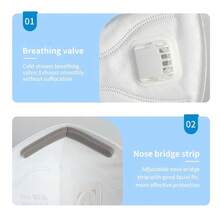 20个装 CE FFP3 认证口罩，带呼吸阀，6层防护，成人头戴式，舒适，独立包装 - A - 查看 6