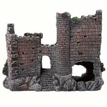 Figur Dekorasi Akuarium Kastil Tangki Resin Antik - A - View 4