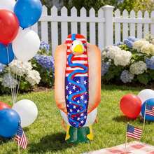 4th Of July 23-Inch High 250th Anniversary Celebration Hot Dog Patriotic Decor, Suitable For Large Concrete Goose Sculpture Outdoor Yard Garden Lawn Decoration (Goose Sculpture Not Included) - A - View 4