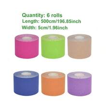 1 Roll Kinesiology Tape, Elastic Supportive Bandage For Muscle, Chest, Knee, Elbow, Fitness Sports Tape - Multicolor - View 43