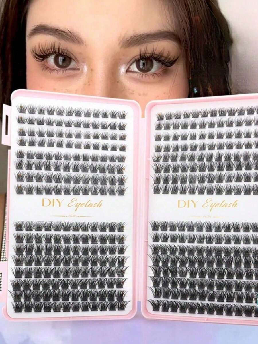 384pcs Individual False Eyelashes, Eyelash Book, Cluster False Eyelashes, Home DIY False Eyelashes, Cluster Eyelash Extensions, Makeup
