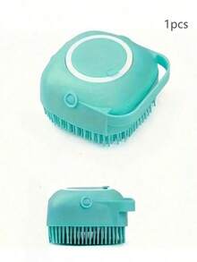 1PC Cute Pink Silicone Pet Massage Brush: Compact Dog Hair Remover & Bath Bubbler – Gentle On Pup Skin, Perfect For At-Home Bath Time & Daily Fur Grooming - Multicolor - View 8