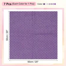 Cotton Fabric Bundles, 7 Pcs 10 X 10 Inch Pure Cotton Fat Quarter Floral Printed Precut Fabric Squares For Patchwork Quilting & Handmade DIY Projects, Quilting Fabric, Cotton Fabric, Sewing Supplies - Purple - View 2